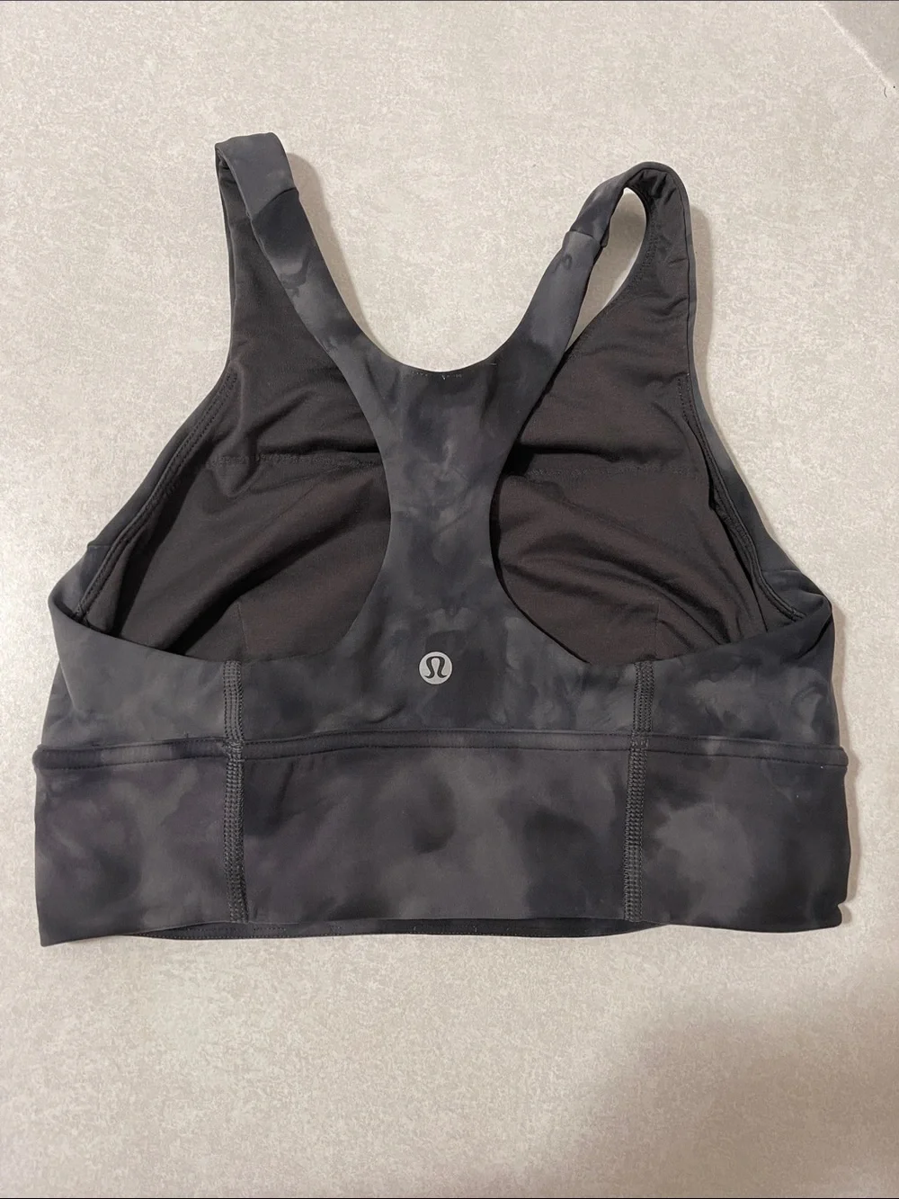 Lululemon High-Neck Women's Sports Bra - Charcoal Tie-Dye